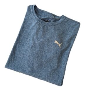 Puma Drifit Activewear Athletic Blue Youth XL Boy Short Sleeve Shirt Top